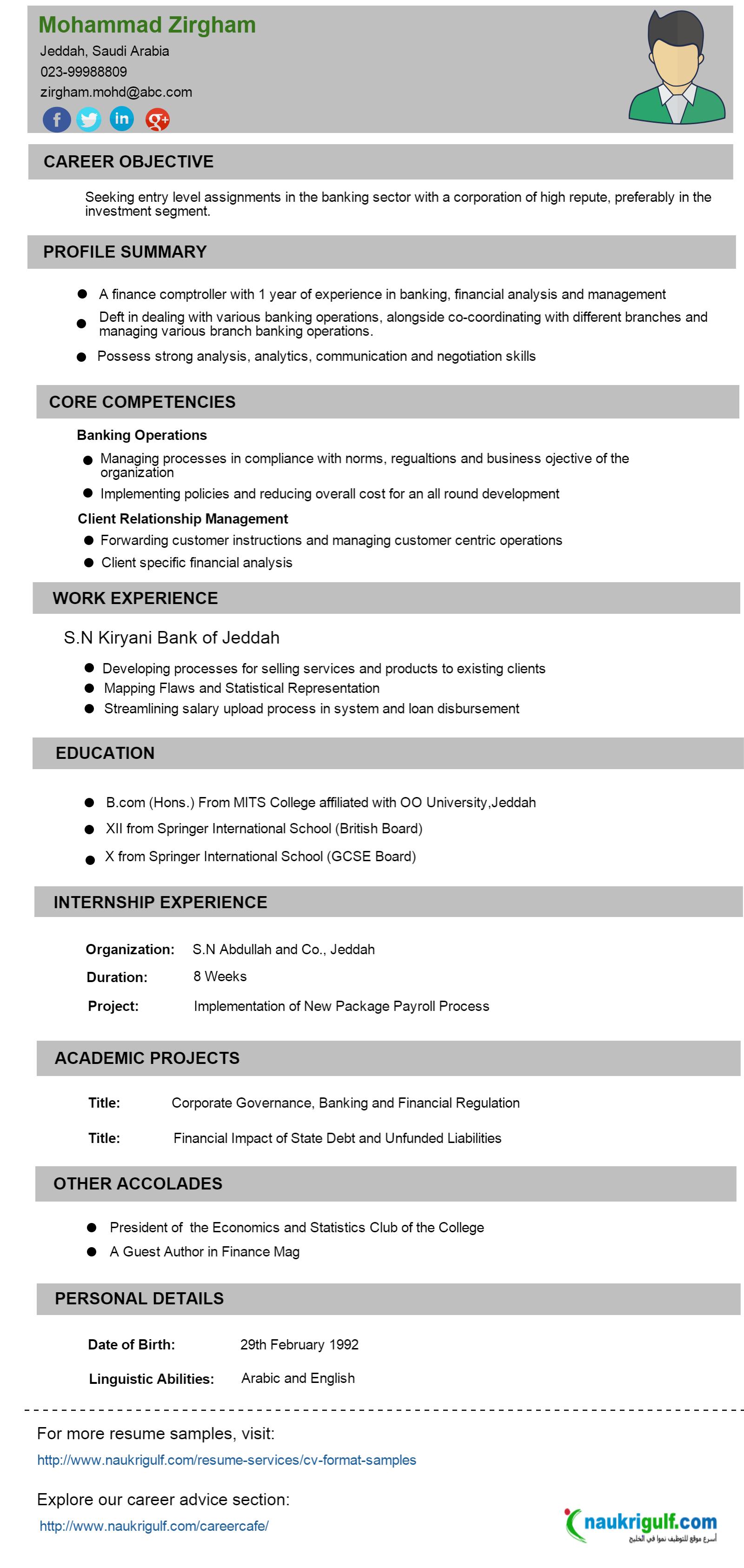 Tips To Write A Resume For A Banking And Finance Job Naukrigulf